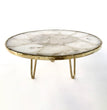 White Crystal Agate Cake Stand/Centrepiece/Display Stand/Tray 10" Round
