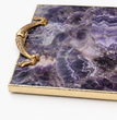 Amethyst Agate Serving Tray With Brass Handles