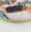 Large Multicolored 12" Diameter Agate Platter/Tray/Personalised Momentos/Sign Boards