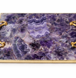 Amethyst Agate Serving Tray With Brass Handles