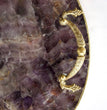 Amethyst Agate Serving Tray With Brass Handles | Circular