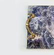 Amethyst Agate Serving Tray With Brass Handles