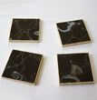 Black Agate - Set of 4 Large Square Coasters | Personalised Momentos