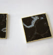 Black Agate - Set of 4 Large Square Coasters | Personalised Momentos