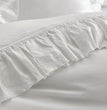 White - 100% Pure Linen | Linen Cotton Mix | 3 Piece Ruffle Duvet Cover Set | Handmade | Pre-washed | Soft