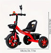 3-Wheel Kids Red Tricycle Stainless Steel Bike