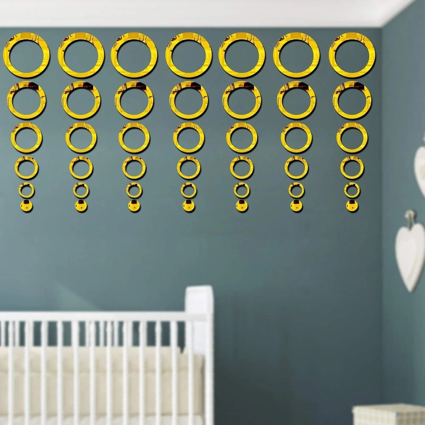 3D Ring 42 Silver Acrylic mirror for wall decor Trendy zone